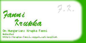 fanni krupka business card